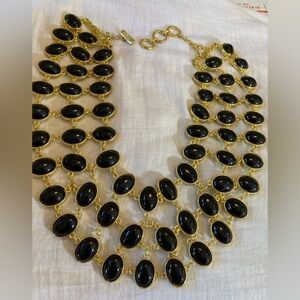 Amrita Singh Reversible Statement Runway Necklace Black‎ & Cream